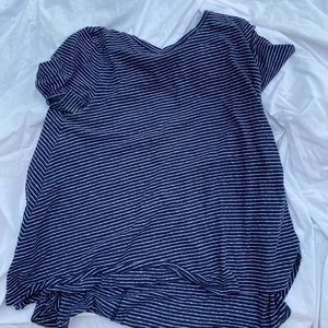 Old Navy blue and white stripe short sleeve tee